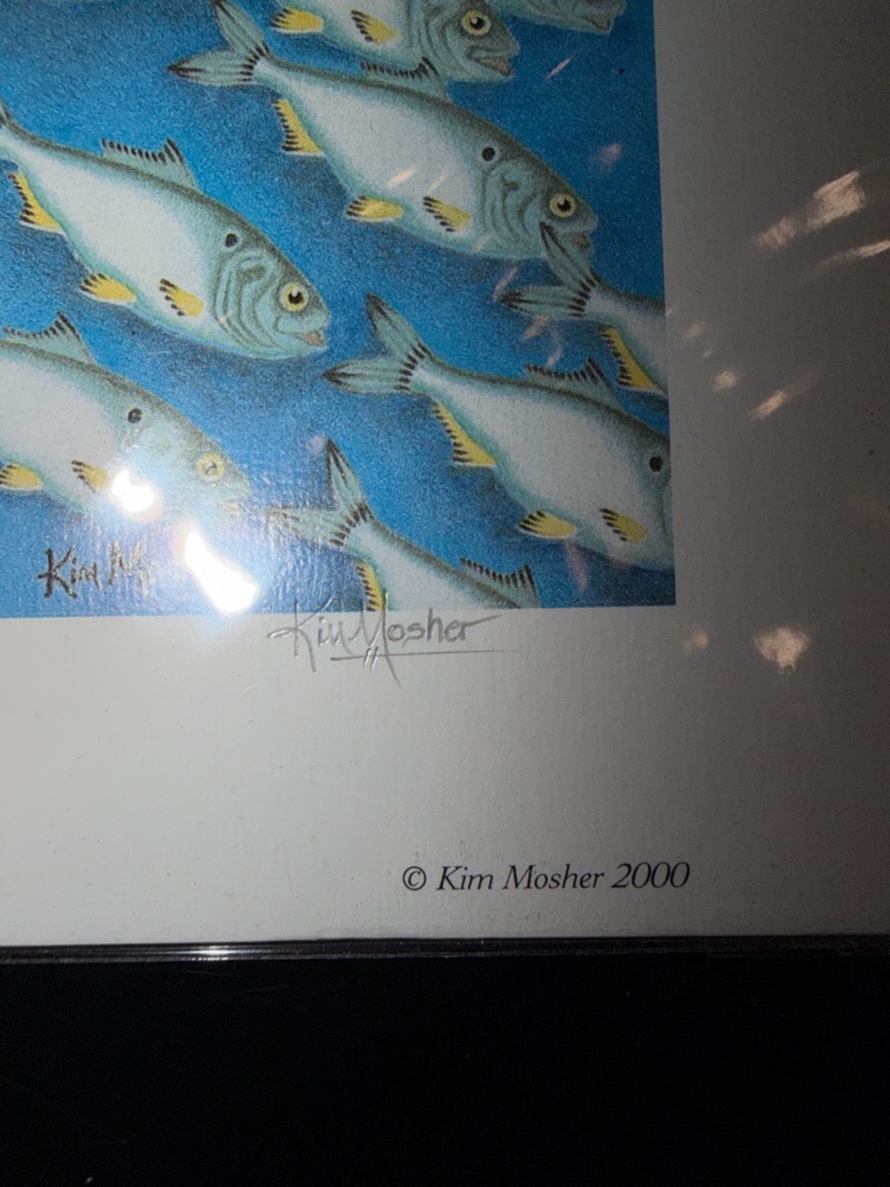 Limited Edition Signed Kim Mosher Striped Bass Print. 806/1000 14x11 - Picture 2 of 2